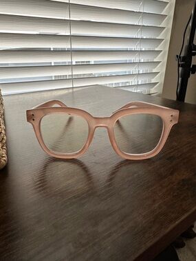 Matte Pink Oversized Square blue light glasses